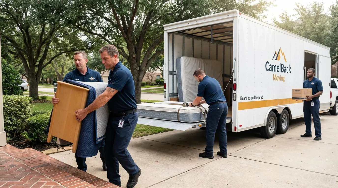 Crew loading residential truck for cross-state move from Frewsburg, NY
