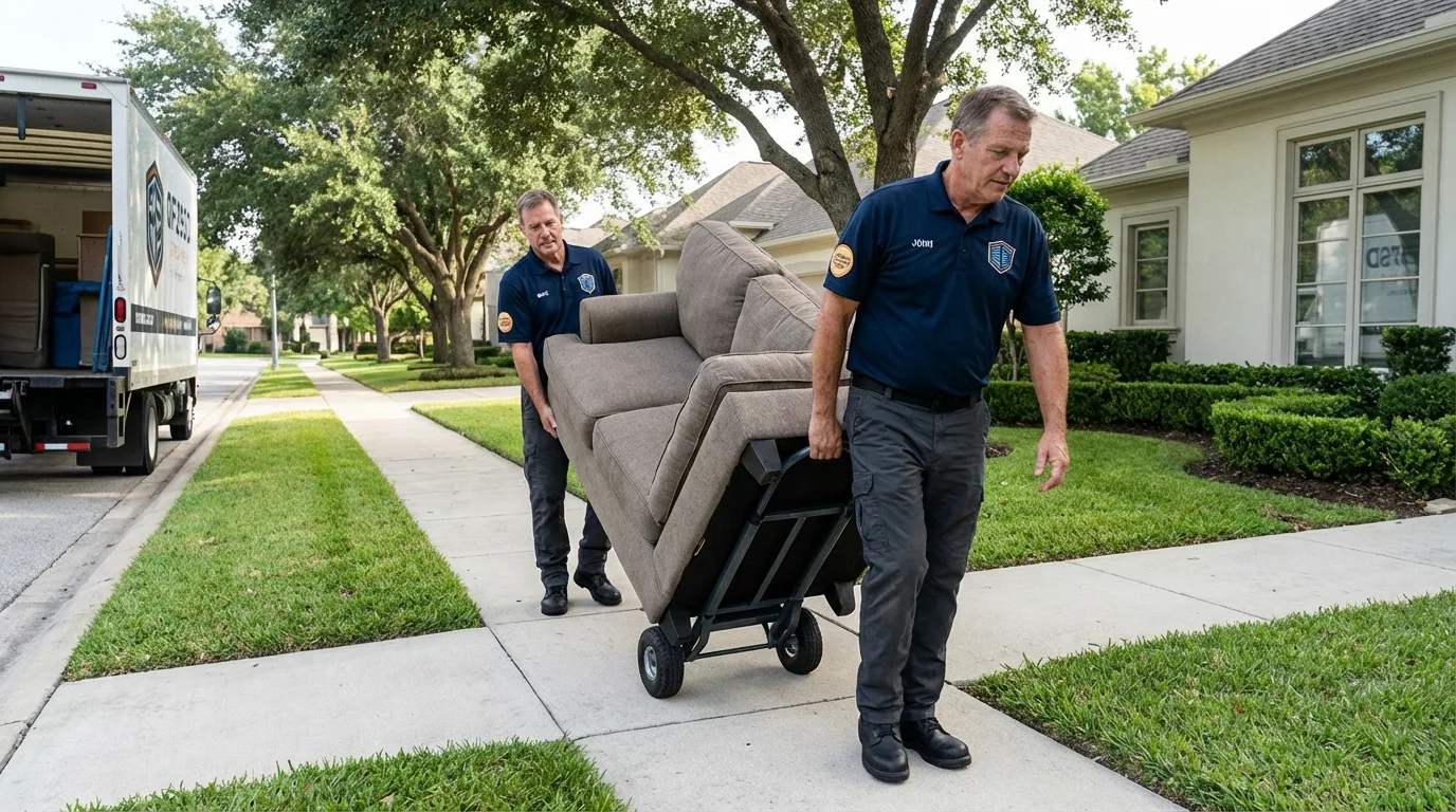 Local residential moving crew loading furniture in Frewsburg, NY